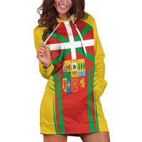 Basque Country Hoodie Dress Zazpiak Bat Flag Style