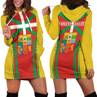 Basque Country Hoodie Dress Zazpiak Bat Flag Style