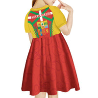 Basque Country Kid Short Sleeve Dress Zazpiak Bat Flag Style