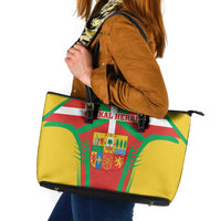 Basque Country Leather Tote Bag Zazpiak Bat Flag Style