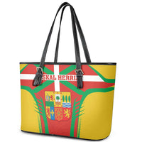 Basque Country Leather Tote Bag Zazpiak Bat Flag Style