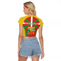 Basque Country Raglan Cropped T Shirt Zazpiak Bat Flag Style