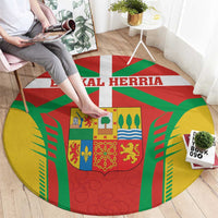 Basque Country Round Carpet Zazpiak Bat Flag Style