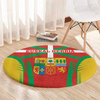 Basque Country Round Carpet Zazpiak Bat Flag Style