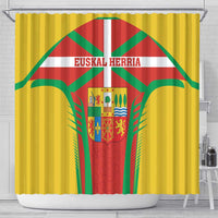 Basque Country Shower Curtain Zazpiak Bat Flag Style