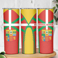 Basque Country Skinny Tumbler Zazpiak Bat Flag Style