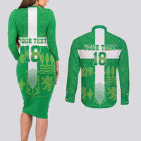 Custom Basque Euskadi Football Couples Matching Long Sleeve Bodycon Dress and Long Sleeve Button Shirt Euskal Selekzioa Go Champion