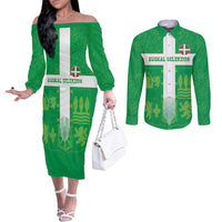 Custom Basque Euskadi Football Couples Matching Off The Shoulder Long Sleeve Dress and Long Sleeve Button Shirt Euskal Selekzioa Go Champion