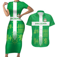 Custom Basque Euskadi Football Couples Matching Short Sleeve Bodycon Dress and Hawaiian Shirt Euskal Selekzioa Go Champion