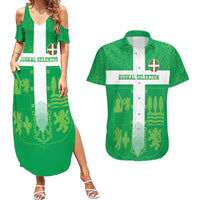 Custom Basque Euskadi Football Couples Matching Summer Maxi Dress and Hawaiian Shirt Euskal Selekzioa Go Champion