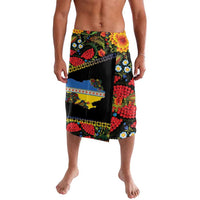 Petrykivka Ukrainian Folk Pattern Lavalava Golden Trident With Map