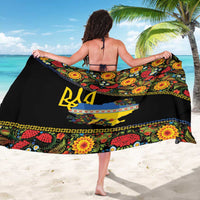 Petrykivka Ukrainian Folk Pattern Sarong Golden Trident With Map