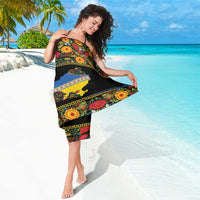 Petrykivka Ukrainian Folk Pattern Sarong Golden Trident With Map