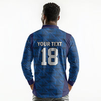 Custom Cape Verde Football 2026 Long Sleeve Polo Shirt Atlantic Blue Sharks Heritage