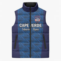 Custom Cape Verde Football 2026 Sleeveless Puffer Jacket Atlantic Blue Sharks Heritage