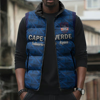 Custom Cape Verde Football 2026 Sleeveless Puffer Jacket Atlantic Blue Sharks Heritage