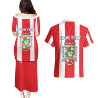 Personalized Puerto Rico Coat Of Arms Couples Matching Puletasi and Hawaiian Shirt - Wonder Print Shop
