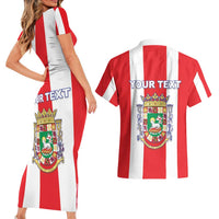 Personalized Puerto Rico Coat Of Arms Couples Matching Short Sleeve Bodycon Dress and Hawaiian Shirt - Wonder Print Shop