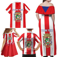 Personalized Puerto Rico Coat Of Arms Family Matching Off Shoulder Maxi Dress and Hawaiian Shirt - Wonder Print Shop