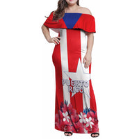 Personalized Puerto Rico Coat Of Arms Family Matching Off Shoulder Maxi Dress and Hawaiian Shirt - Wonder Print Shop