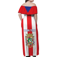 Personalized Puerto Rico Coat Of Arms Family Matching Off Shoulder Maxi Dress and Hawaiian Shirt - Wonder Print Shop