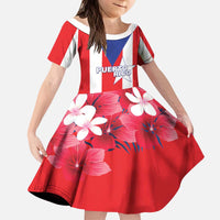 Personalized Puerto Rico Coat Of Arms Kid Short Sleeve Dress - Wonder Print Shop