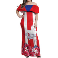 Personalized Puerto Rico Coat Of Arms Off Shoulder Maxi Dress - Wonder Print Shop