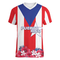 Personalized Puerto Rico Coat Of Arms Women V-Neck T-Shirt - Wonder Print Shop