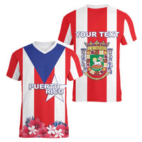 Personalized Puerto Rico Coat Of Arms Women V-Neck T-Shirt - Wonder Print Shop