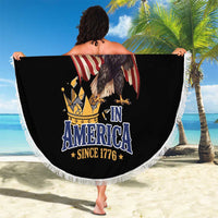 No Kings In America Since 1776 Beach Blanket Eagle Crushing Crown - Wonder Print Shop