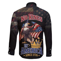No Kings In America Since 1776 Family Matching Off The Shoulder Long Sleeve Dress and Hawaiian Shirt Eagle Crushing Crown - Wonder Print Shop