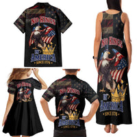 No Kings In America Since 1776 Family Matching Tank Maxi Dress and Hawaiian Shirt Eagle Crushing Crown - Wonder Print Shop