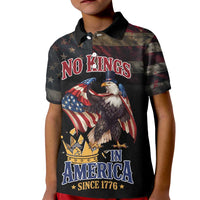 No Kings In America Since 1776 Kid Polo Shirt Eagle Crushing Crown - Wonder Print Shop