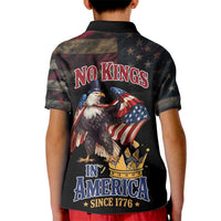 No Kings In America Since 1776 Kid Polo Shirt Eagle Crushing Crown - Wonder Print Shop