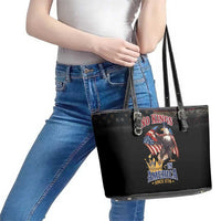No Kings In America Since 1776 Leather Tote Bag Eagle Crushing Crown - Wonder Print Shop