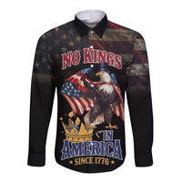 No Kings In America Since 1776 Long Sleeve Button Shirt Eagle Crushing Crown - Wonder Print Shop