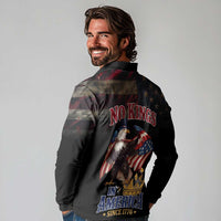 No Kings In America Since 1776 Long Sleeve Polo Shirt Eagle Crushing Crown - Wonder Print Shop