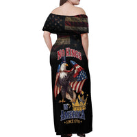 No Kings In America Since 1776 Off Shoulder Maxi Dress Eagle Crushing Crown - Wonder Print Shop