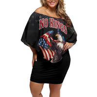 No Kings In America Since 1776 Off Shoulder Short Dress Eagle Crushing Crown - Wonder Print Shop