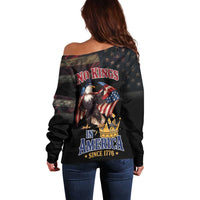 No Kings In America Since 1776 Off Shoulder Sweater Eagle Crushing Crown - Wonder Print Shop