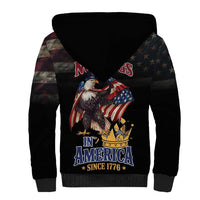 No Kings In America Since 1776 Sherpa Hoodie Eagle Crushing Crown - Wonder Print Shop