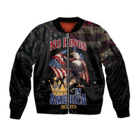 No Kings In America Since 1776 Sleeve Zip Bomber Jacket Eagle Crushing Crown - Wonder Print Shop