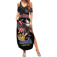 No Kings In America Since 1776 Summer Maxi Dress Eagle Crushing Crown - Wonder Print Shop