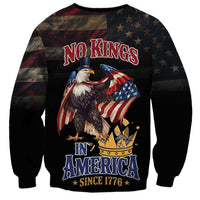No Kings In America Since 1776 Sweatshirt Eagle Crushing Crown - Wonder Print Shop