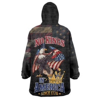 No Kings In America Since 1776 Wearable Blanket Hoodie Eagle Crushing Crown - Wonder Print Shop
