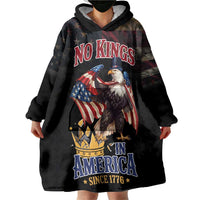 No Kings In America Since 1776 Wearable Blanket Hoodie Eagle Crushing Crown - Wonder Print Shop