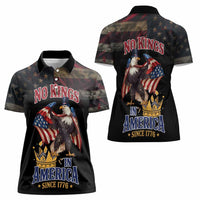 No Kings In America Since 1776 Women Polo Shirt Eagle Crushing Crown - Wonder Print Shop
