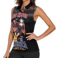 No Kings In America Since 1776 Women Sleeveless Polo Shirt Eagle Crushing Crown - Wonder Print Shop