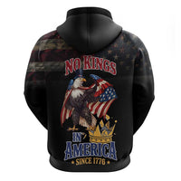 No Kings In America Since 1776 Zip Hoodie Eagle Crushing Crown - Wonder Print Shop