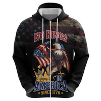 No Kings In America Since 1776 Zip Hoodie Eagle Crushing Crown - Wonder Print Shop
